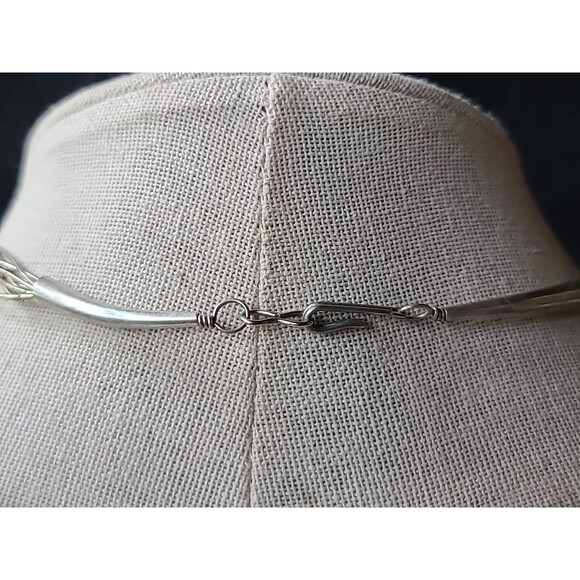 925 Sterling Silver Liquid Multistrand Chain Necklace Vintage - Picture 5 of 10